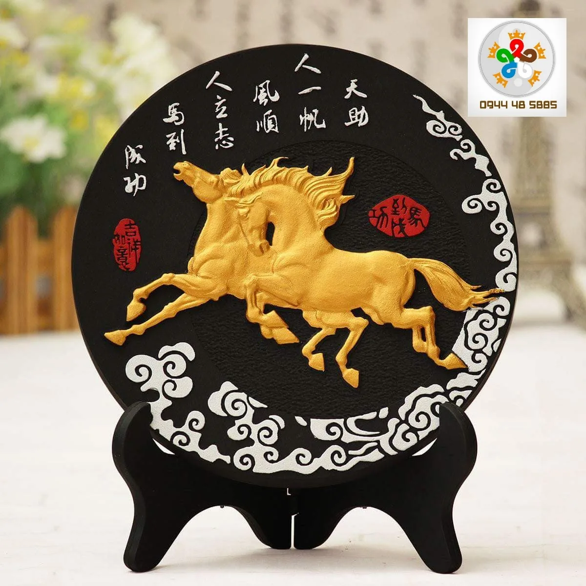 Đồ decor trang trí đĩa Song Mã