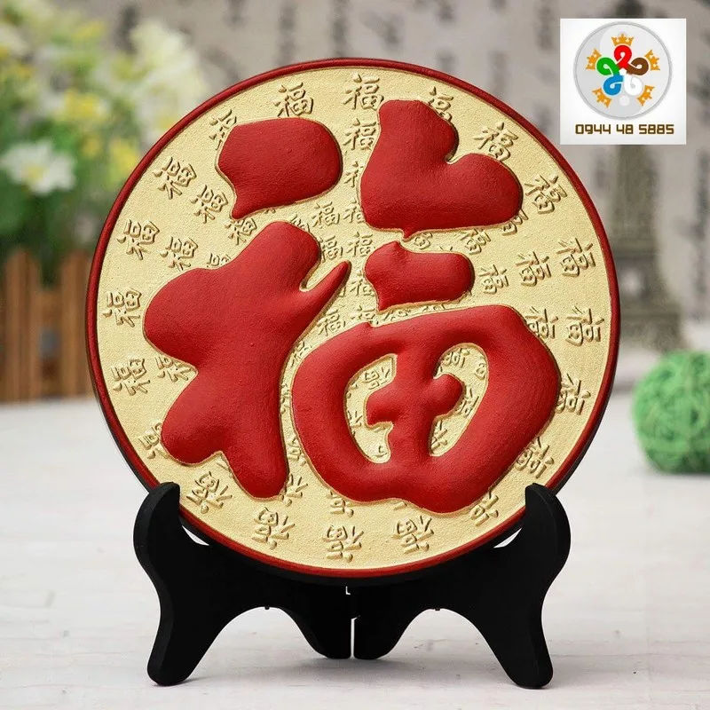 Đồ decor trang trí chữ Phúc đỏ nền vàng Đồ decor trang trí chữ Phúc đỏ nền vàng