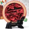 Đồ decor trang trí đĩa Song Ngư bên hoa sen