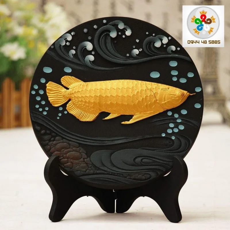 Đồ decor trang trí đĩa Cá tượng vàng Đồ decor trang trí đĩa Cá tượng vàng