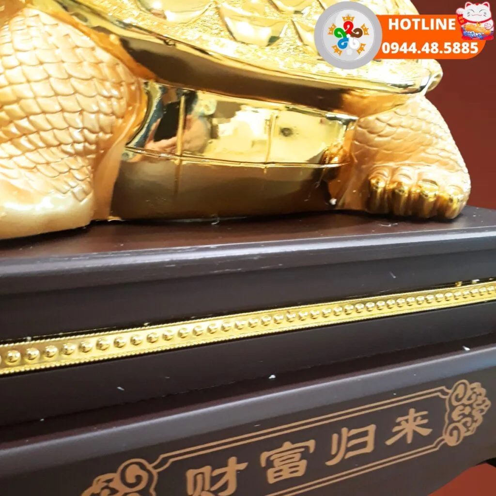 Phật Di Lặc ngự long quy cao 60cm P01 Phật Di Lặc ngự long quy với đế liền "Tài phú quy lai"