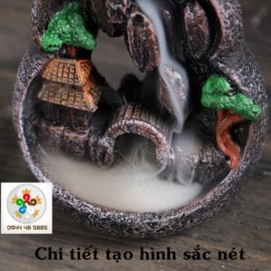 Decor bàn làm việc Thác khói trầm hương mini chảy ngược TK01MN Decor bàn làm việc