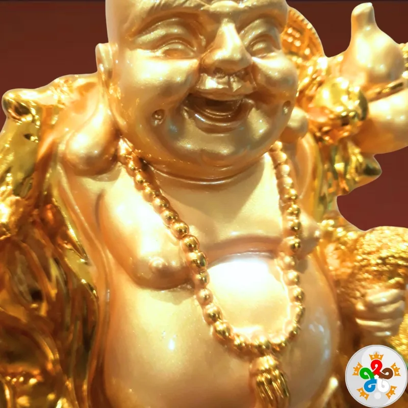 Tượng Phật di lặc kéo túi vàng tài lộc P02 tượng phật di lặc kéo túi vàng với nụ cười hoan hỉ