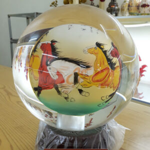 Quà tặng doanh nghiệp Quả cầu pha lê Bát mã hùng phong