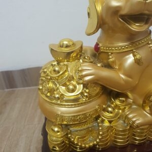 Tượng chó vàng Vượng tài tấn bảo TCG1203 Tượng chó vàng nhìn từ góc độ khác 5