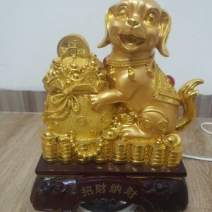 Tượng chó vàng Vượng tài tấn bảo TCG1203 Tượng chó vàng Chiêu tài nạp tài