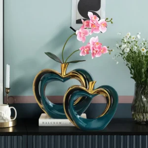 Đồ decor trang trí Táo trái tim cách điệu D07TT Đồ decor trang trí Bình đôi trái táo 8