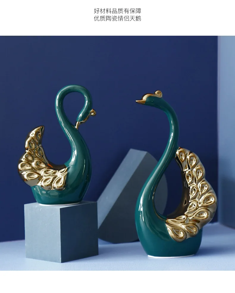 Đồ decor trang trí Thiên nga xanh