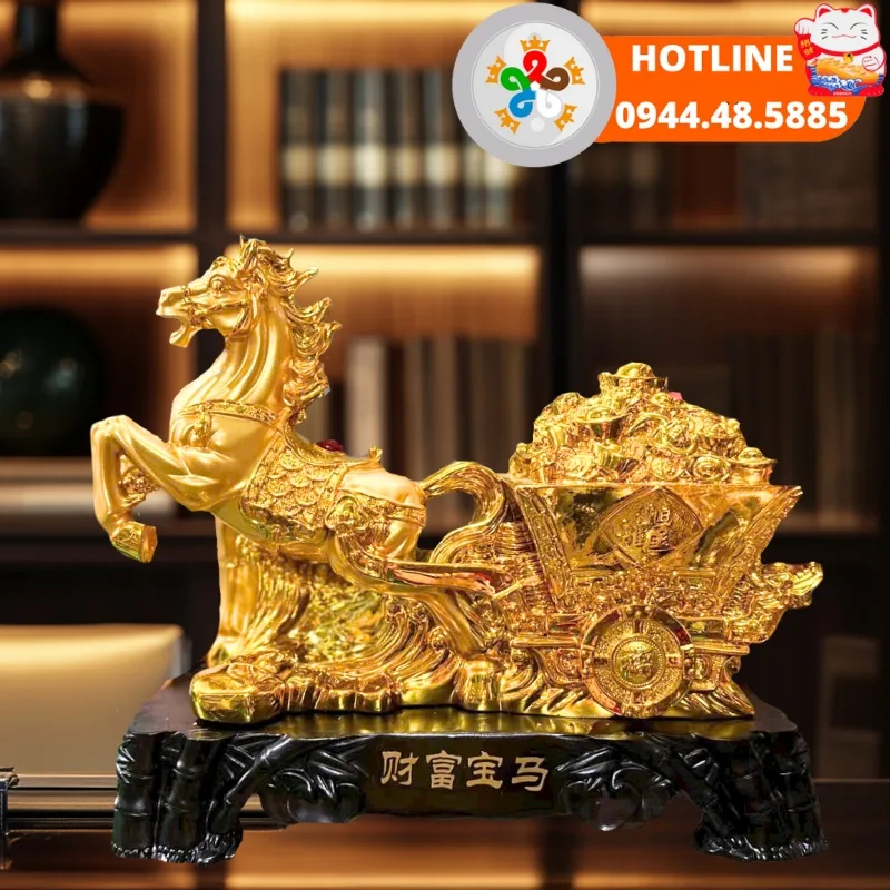 Mã Đáo Thành Công Là Gì? 8 Giải Mã Biểu Tượng Thành Công Cho Doanh Nhân Tượng ngựa Mã đáo thành công kéo xe thuyền vàng - Chất liệu composite mạ si vàng bóng