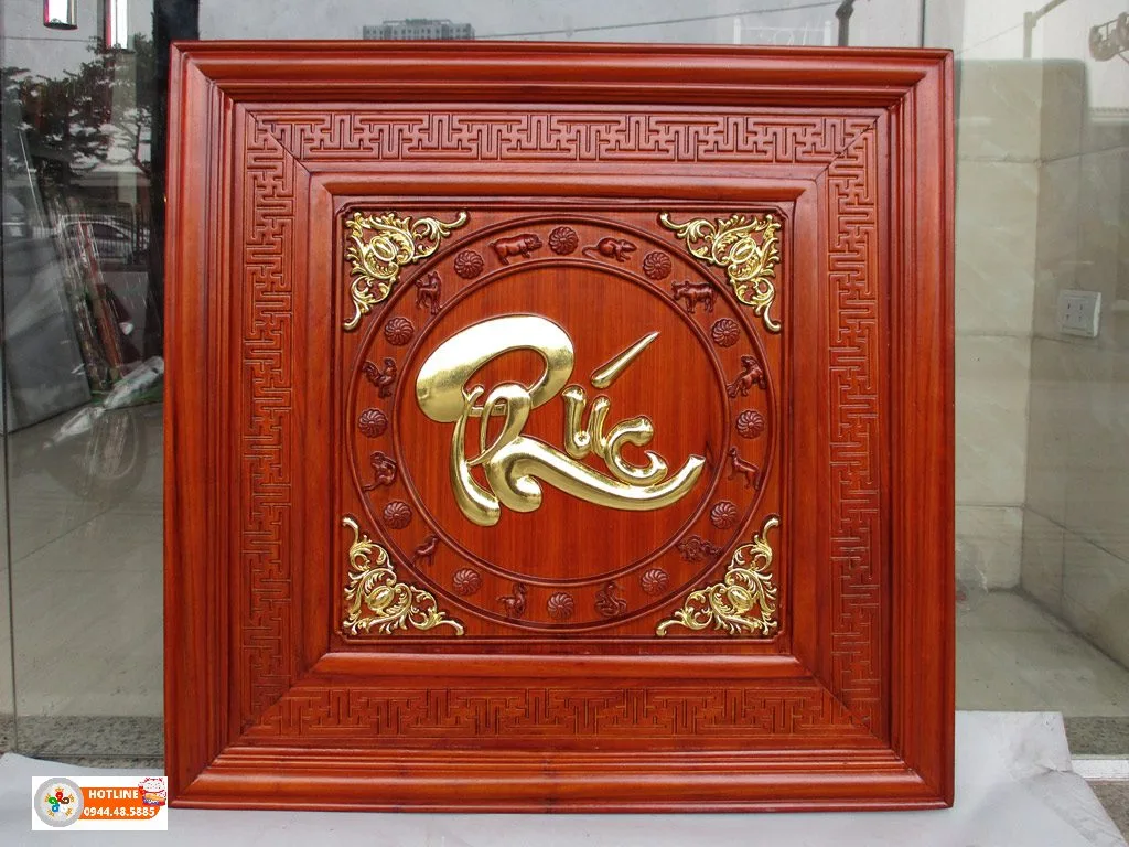 Tranh Chữ Phúc Thư Pháp Bằng Gỗ