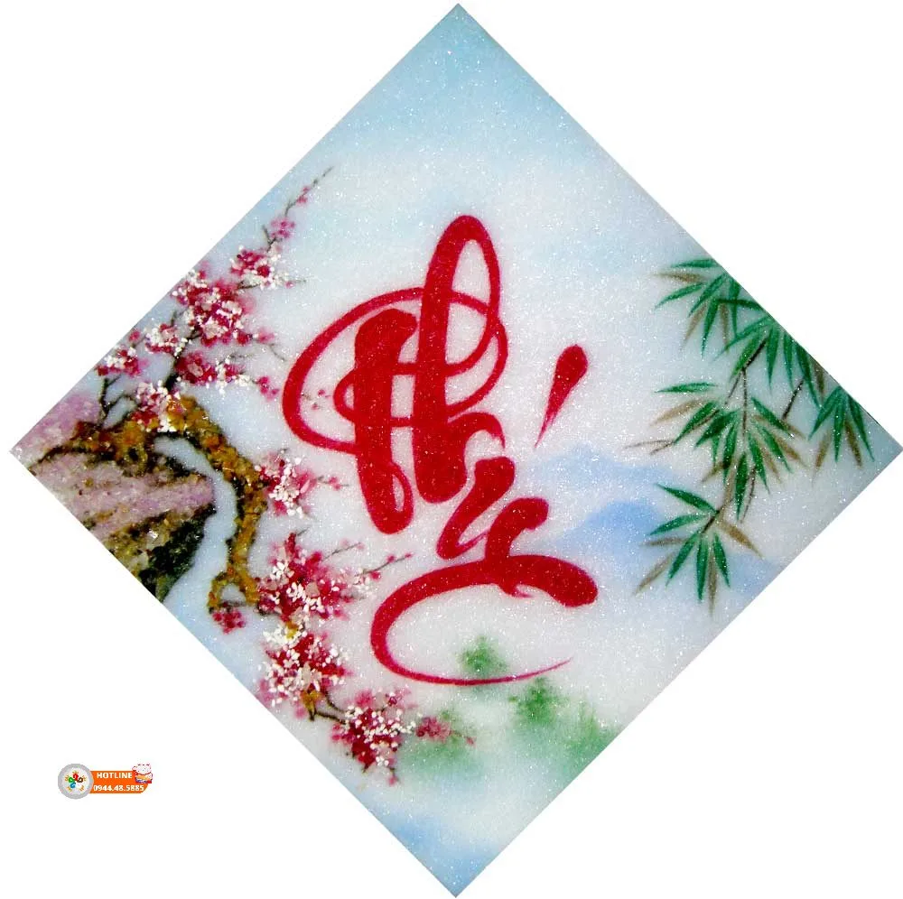 Tranh Chữ Phúc Thư Pháp Đính Đá