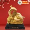 Tượng rắn vàng phong thuỷ ngậm tiền xu bảo vệ túi tiền