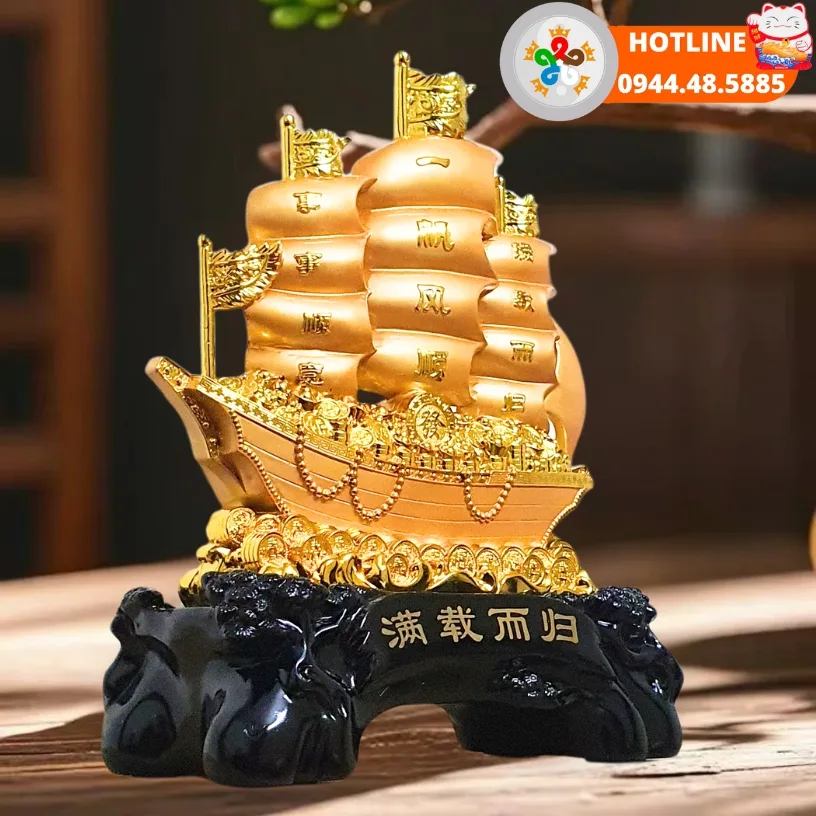 Quà tặng doanh nghiệp Tượng thuyền buồm P2892 góc nghiêng 1