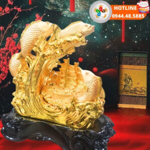 Quà tặng doanh nghiệp Tượng thuyền buồm P2919 góc nghiêng